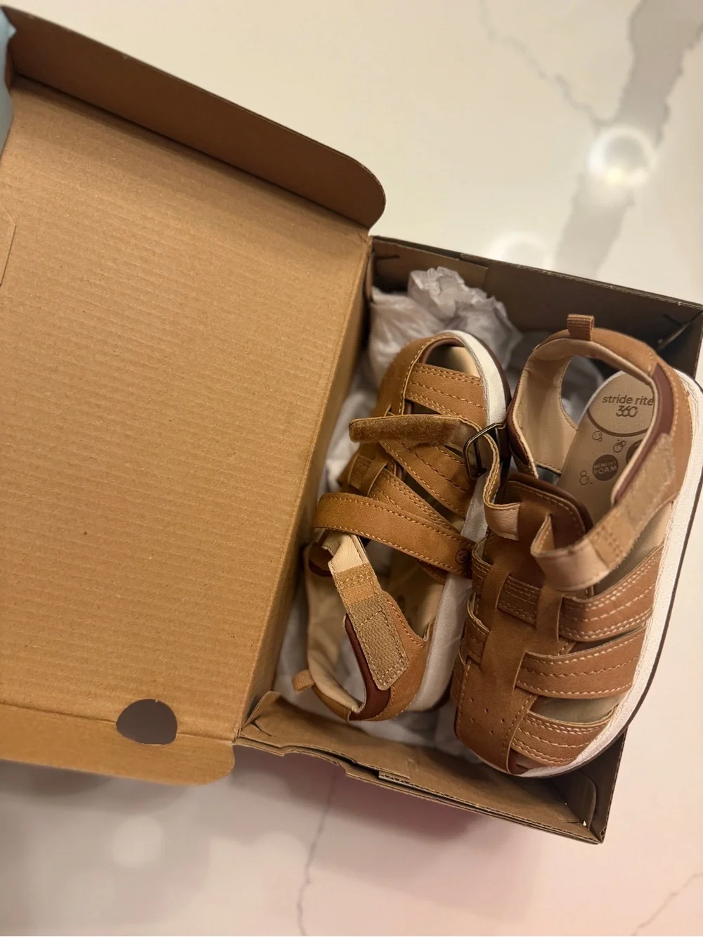 Stride Rite Tan Kids Fisherman Sandals - Picture 5 of 7